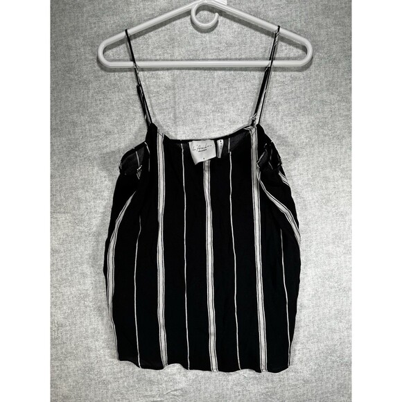 L'Academie Tops - L'ACADEMIE Cami Top Womens Small Black White Striped Viscose Adjustable Straps